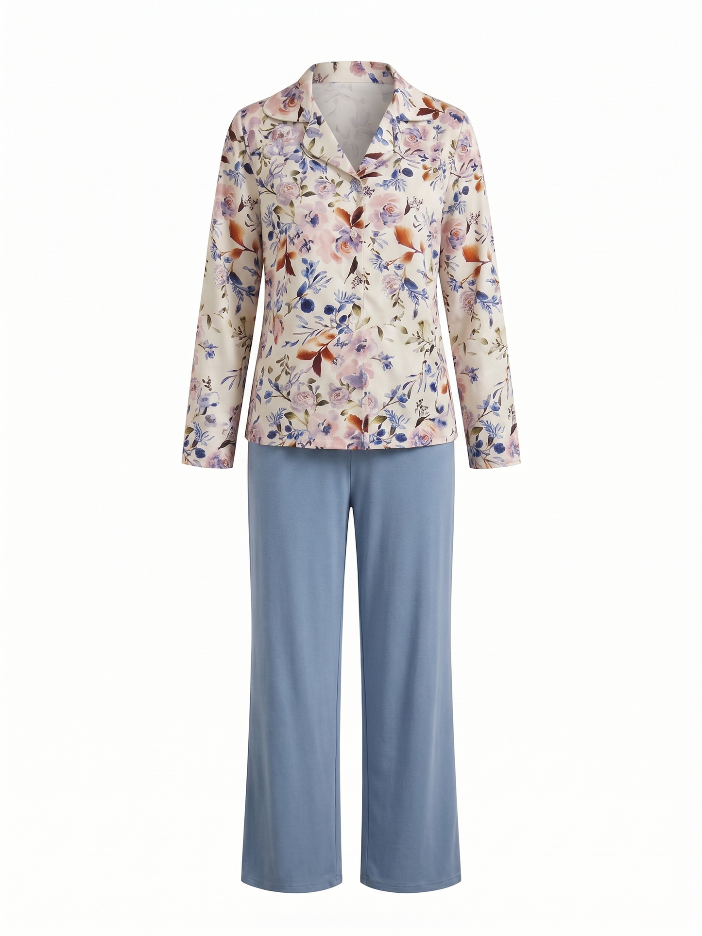Pyjama fleuri et bleu ciel