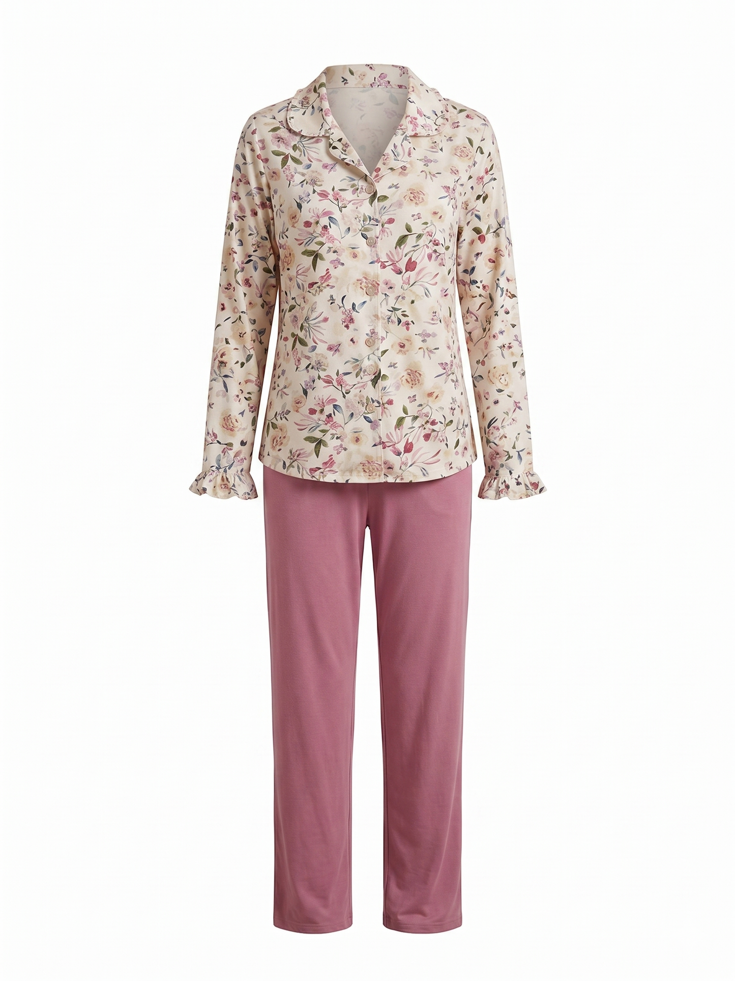 Pyjama fleuri et vieux rose