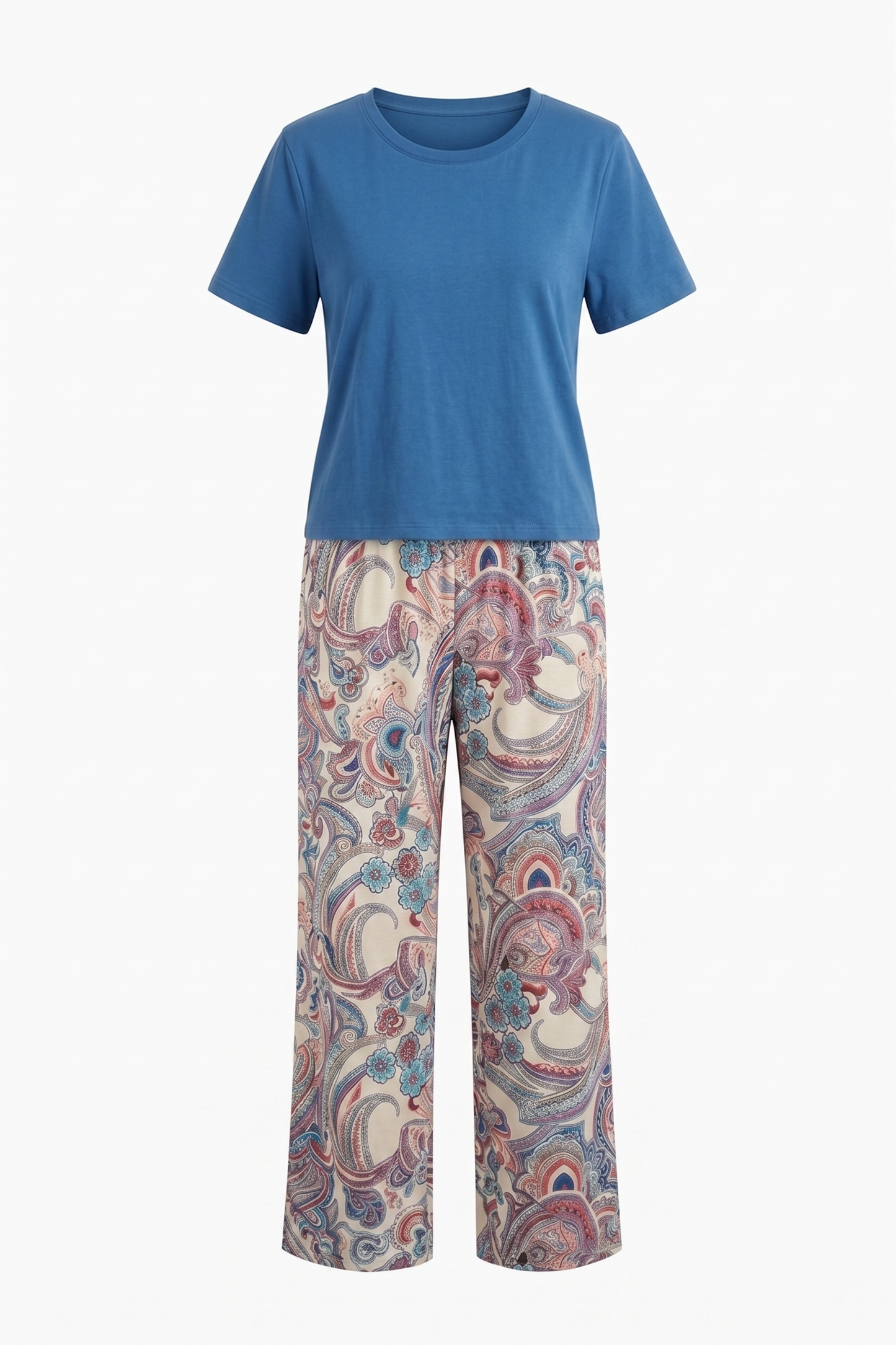 Ensemble bleu et cachemire pastel