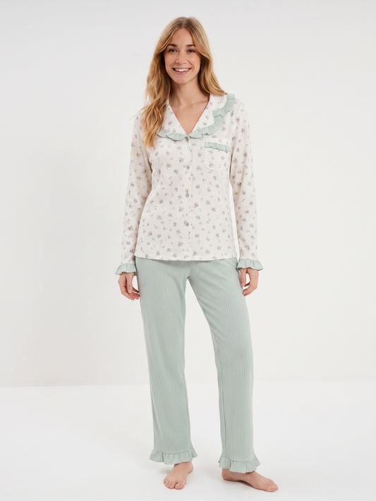 Pyjama fleuri à volants