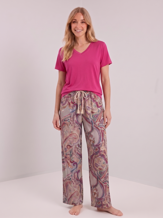 Ensemble fuchsia et cachemire gris