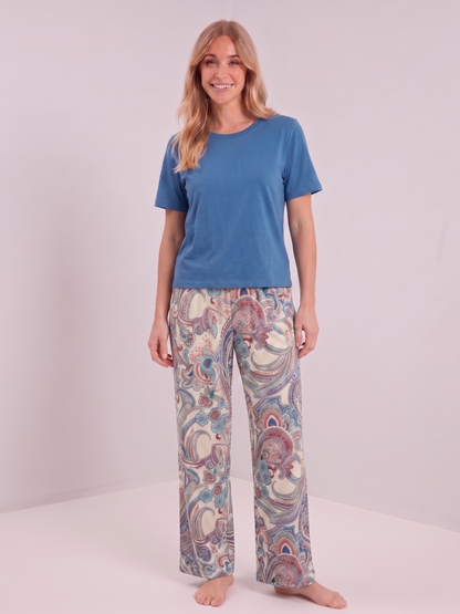 Ensemble bleu et cachemire pastel