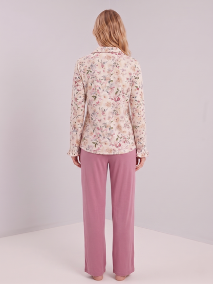 Pyjama fleuri et vieux rose