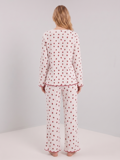 Pyjama fraises et dentelle