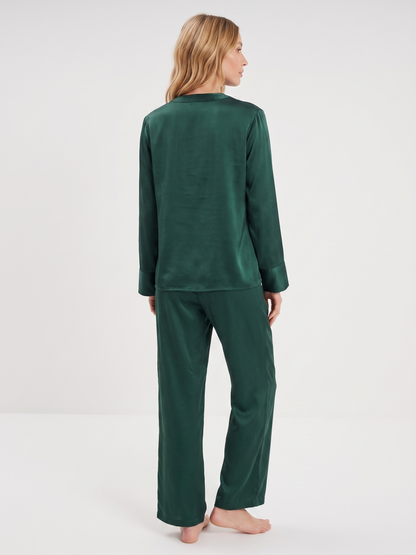 Pyjama en satin émeraude