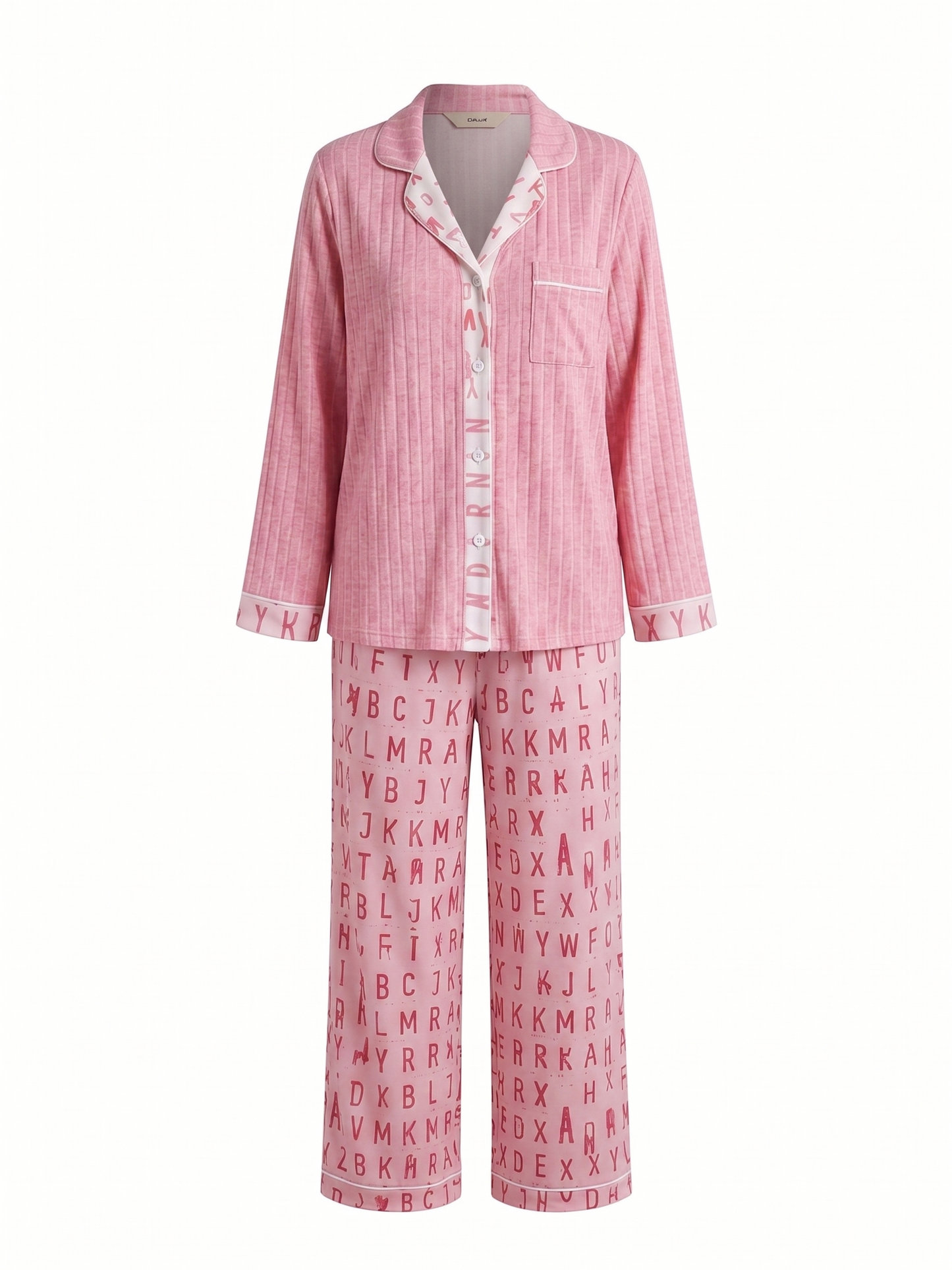 Pyjama rose à motif alphabet