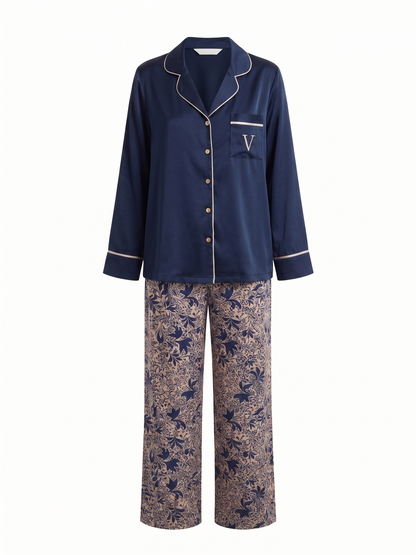 Pyjama marine à motifs cachemire