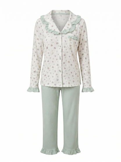 Pyjama fleuri à volants