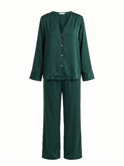 Pyjama en satin émeraude